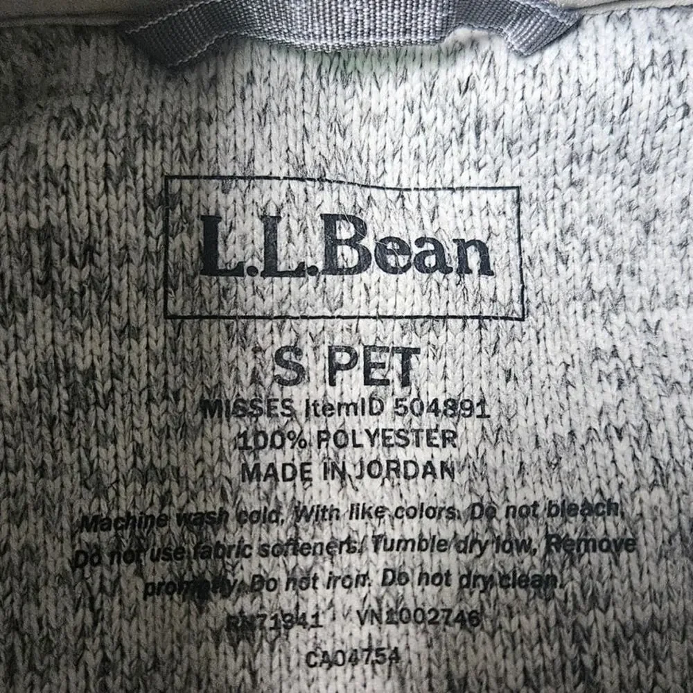 Women's LL Bean Sweater Fleece Full Zip Jacket Size Small